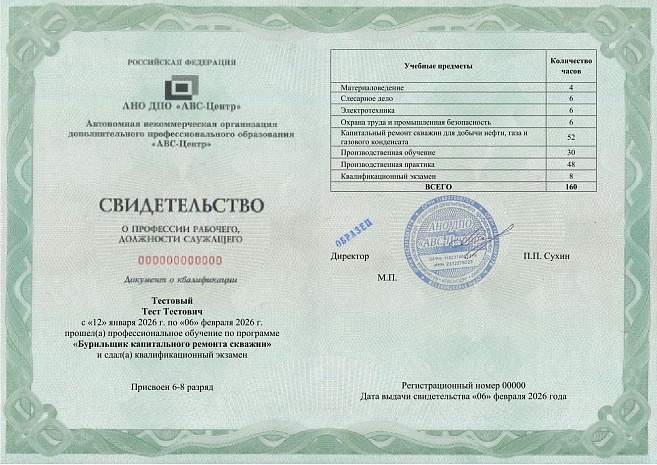 Бурильщик капитального ремонта скважин. Обучение дистанционно